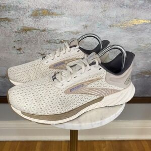 Brooks Anthem 6 Shoes Mens Size 6.5 Beige Road Running Sneakers Mesh Athletic